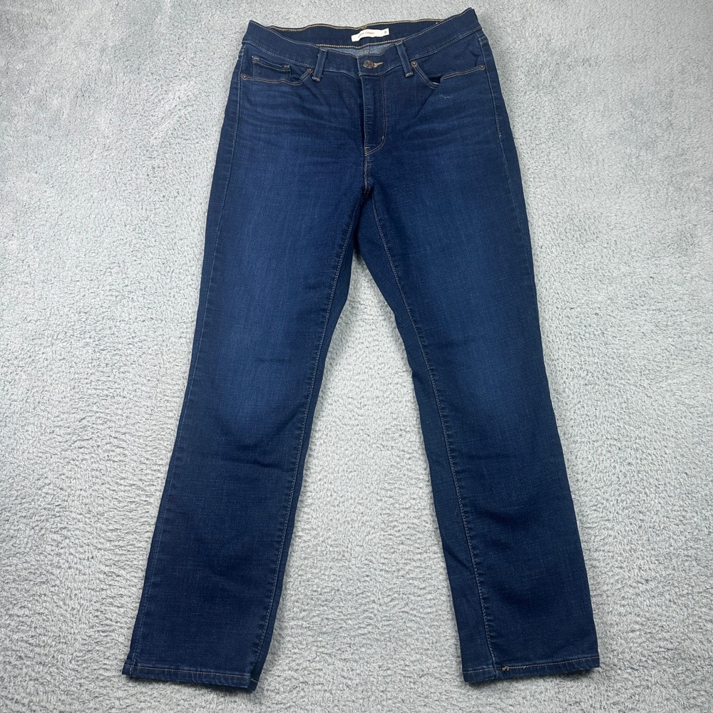 Levis Classic Straight Jeans Womens 8S W29 L26 Dark Wash Indigo Stretch‎